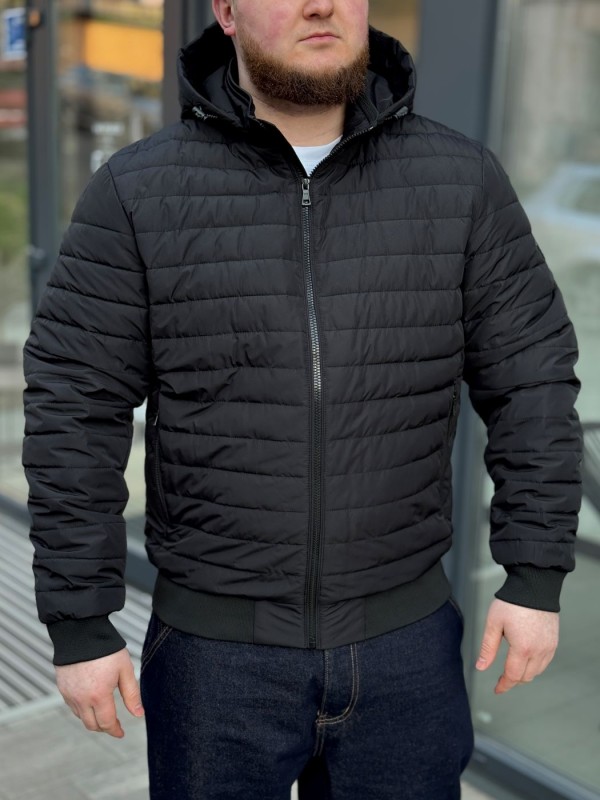 Демісезонна прошита куртка на резинці знизу casual bomber  -  Зображення 2