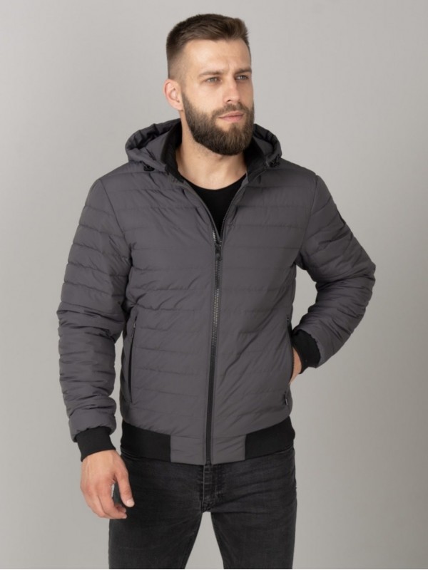 Демісезонна прошита куртка на резинці знизу casual bomber  -  Зображення 4