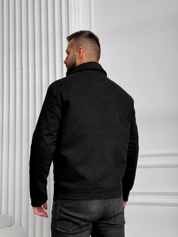 Чоловічий класичний вовняний бомбер з утепленням wool jacket  -  Зображення 9
