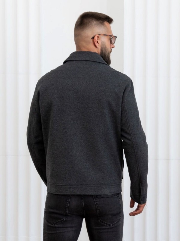 Чоловічий класичний вовняний бомбер з утепленням wool jacket  -  Зображення 11