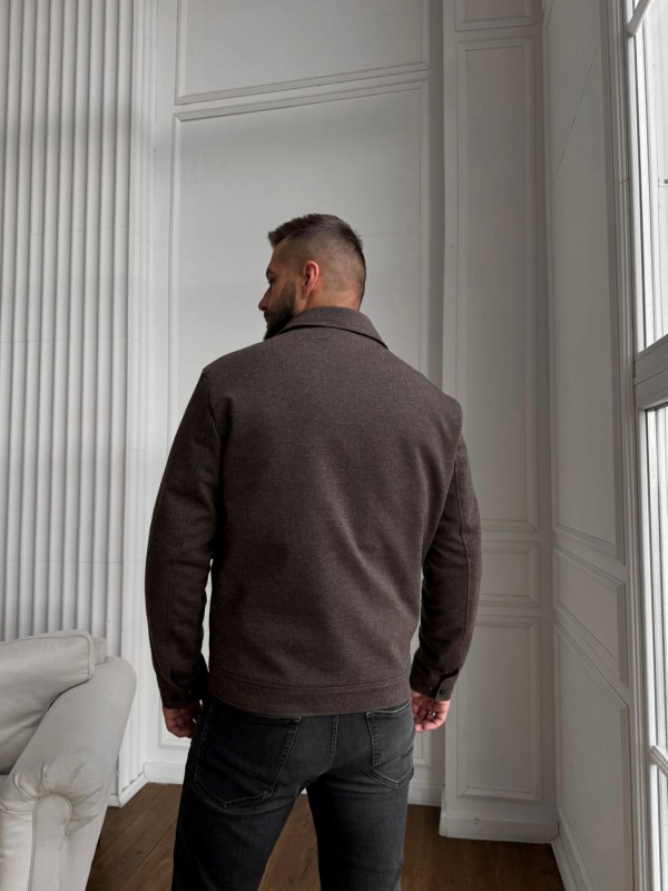 Чоловічий класичний вовняний бомбер з утепленням wool jacket  -  Зображення 2