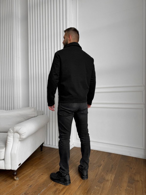 Чоловічий класичний вовняний бомбер з утепленням wool jacket  -  Зображення 8