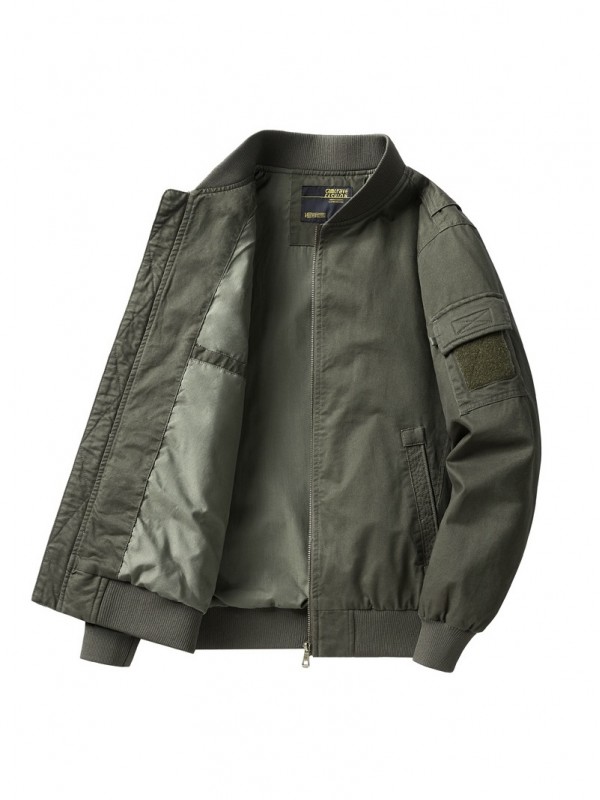 Бомбер в стилі "flight jacket" з бавовни  -  Зображення 6