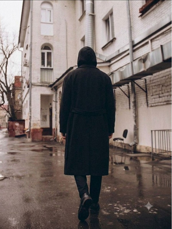 Пальто довге оверсайз з розрізами  -  Зображення 4