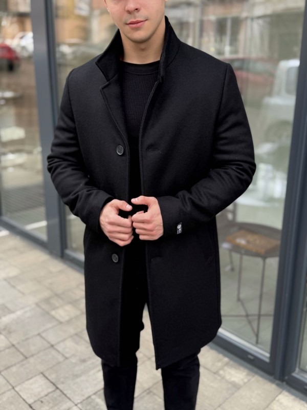 Пальто кашемировое с функциональным воротником стойка functional-collar  - Изображение 1