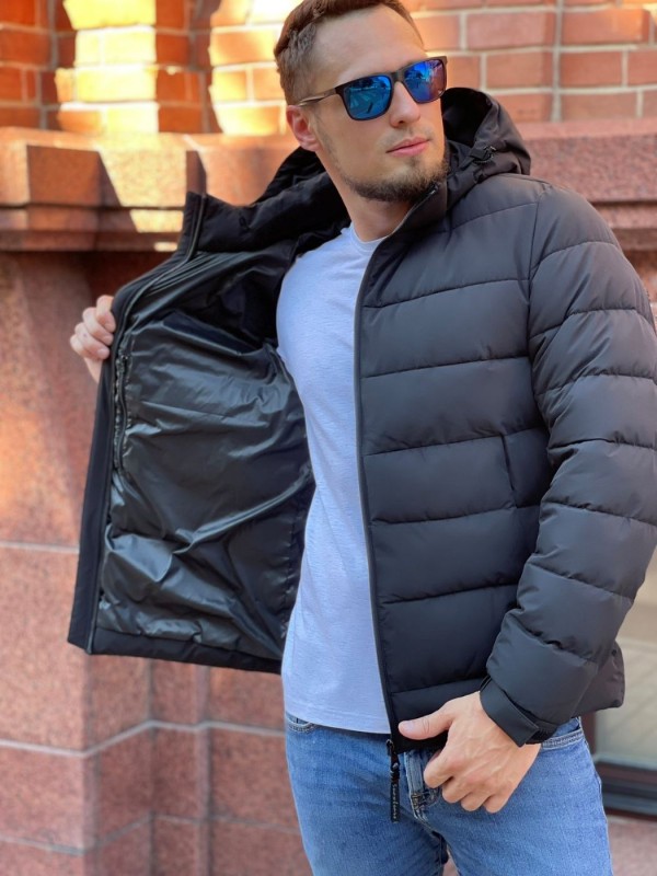 Минималистическая прошитая матовая мужская куртка street comfort  - Изображение 5