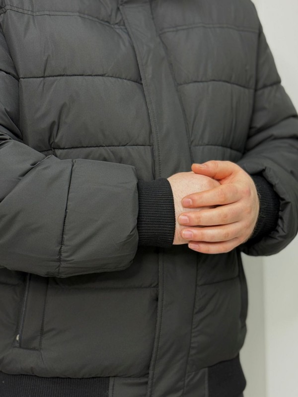 Теплая мужская куртка-бомбер с плотными манжетами sherpa-collar  - Изображение 6
