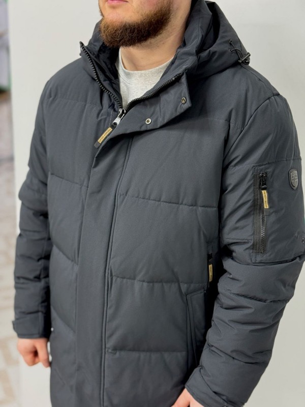 Мужская длинная зимняя куртка с капюшоном winter coat  - Изображение 11