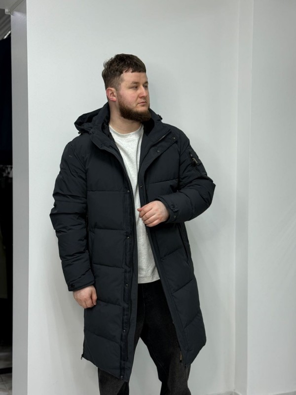 Мужская длинная зимняя куртка с капюшоном winter coat  - Изображение 2