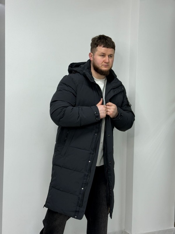 Мужская длинная зимняя куртка с капюшоном winter coat  - Изображение 3