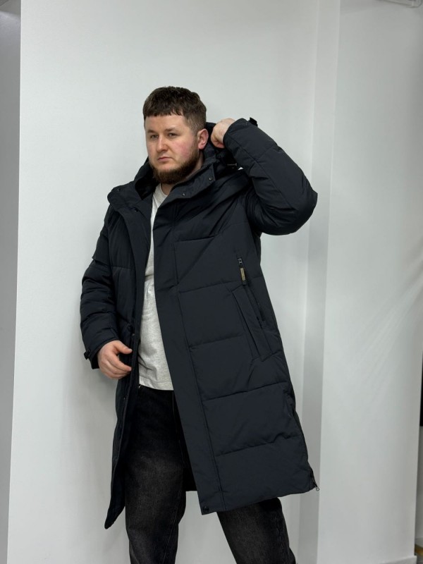 Мужская длинная зимняя куртка с капюшоном winter coat  - Изображение 4