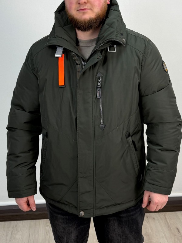 Мужская удлиненная куртка-парка с карабином и капюшоном hooded parka  - Изображение 10