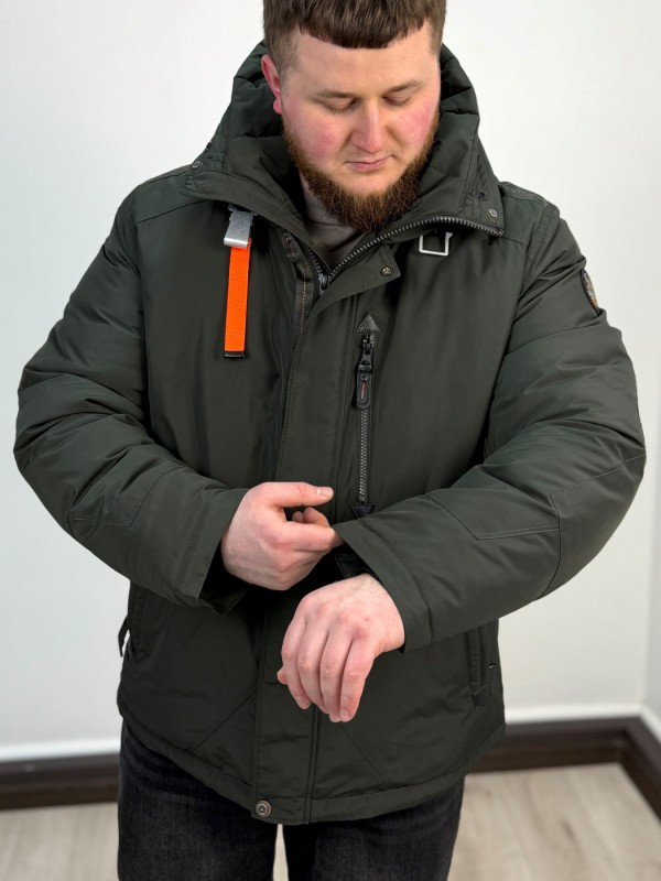 Мужская удлиненная куртка-парка с карабином и капюшоном hooded parka  - Изображение 11