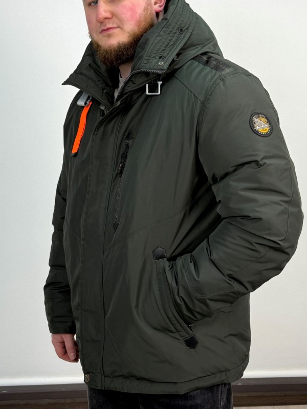 Мужская удлиненная куртка-парка с карабином и капюшоном hooded parka  - Изображение 12