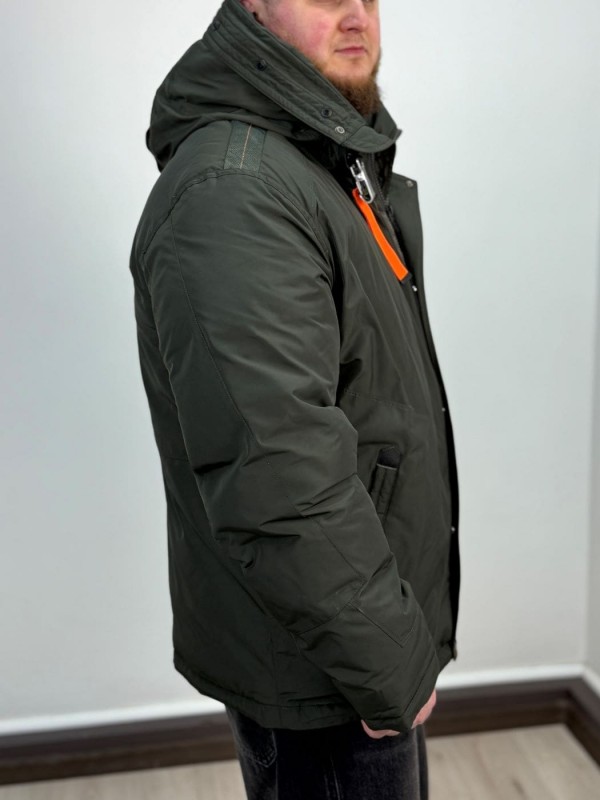 Мужская удлиненная куртка-парка с карабином и капюшоном hooded parka  - Изображение 13