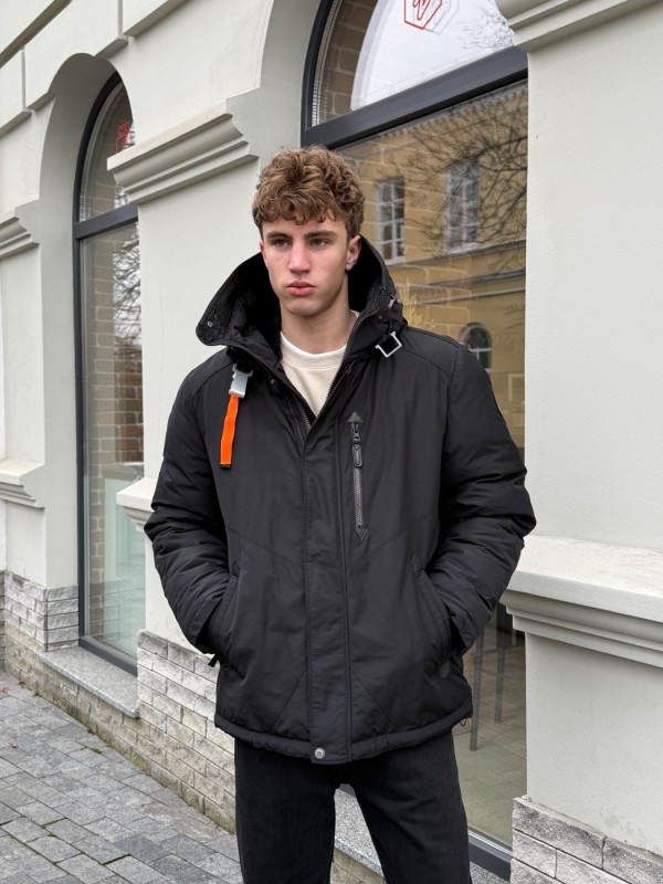 Мужская удлиненная куртка-парка с карабином и капюшоном hooded parka  - Изображение 1