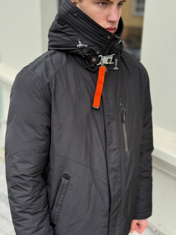 Мужская удлиненная куртка-парка с карабином и капюшоном hooded parka  - Изображение 4