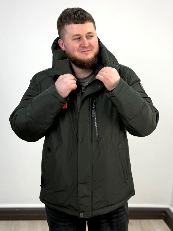 Мужская удлиненная куртка-парка с карабином и капюшоном hooded parka  - Изображение 8