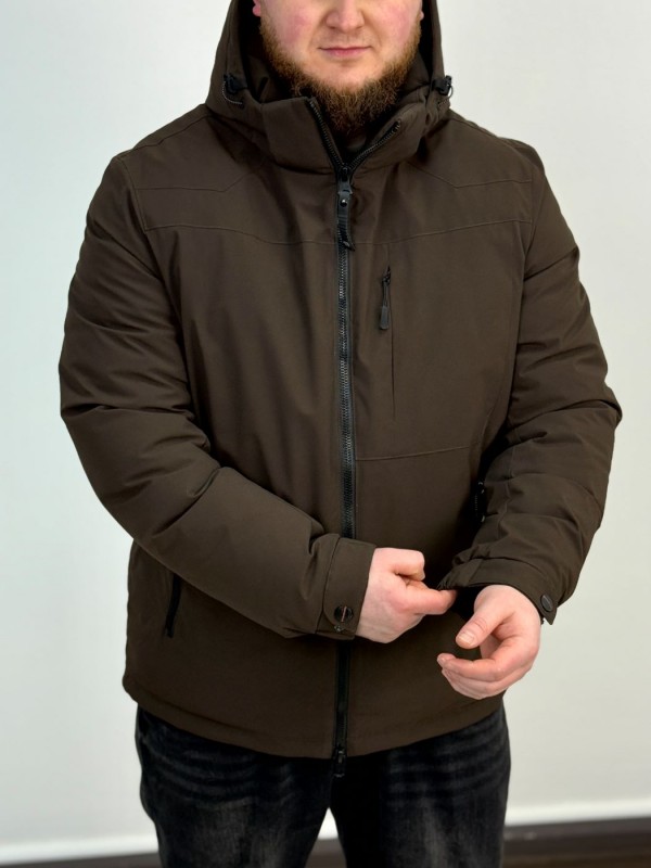 Зимняя мужская не прошитая куртка с высоким воротником waterproof shield  - Изображение 2