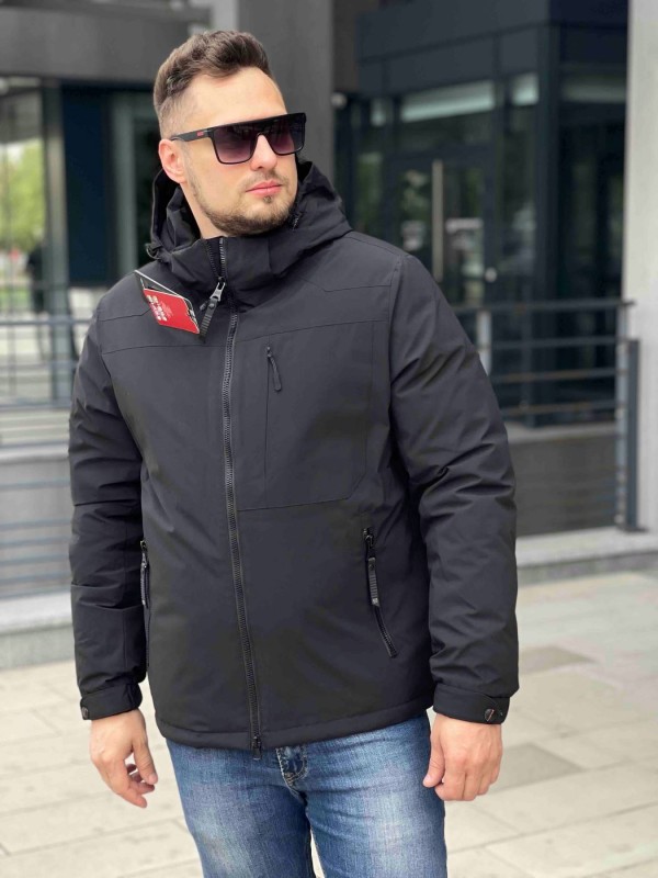 Зимняя мужская не прошитая куртка с высоким воротником waterproof shield  - Изображение 5