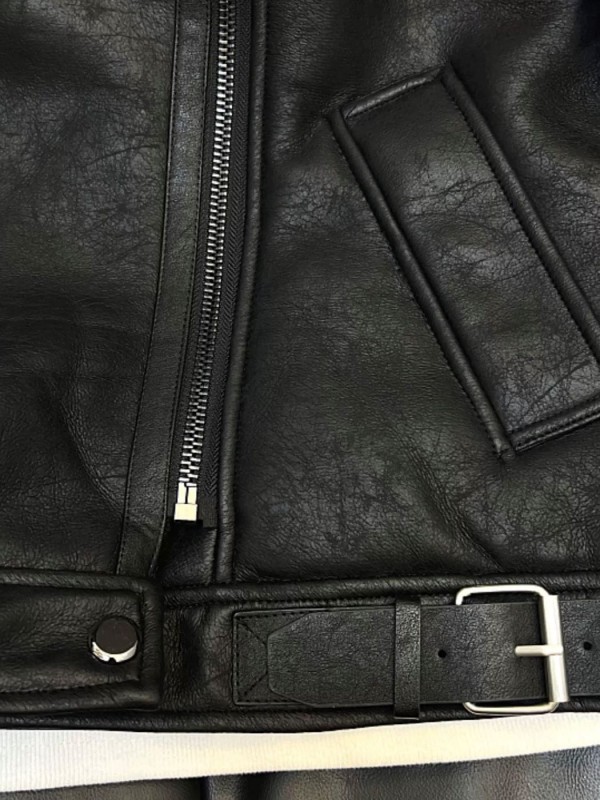 Мужская дубленка из эко-кожи с теплым воротником eco leather jacket  - Изображение 9