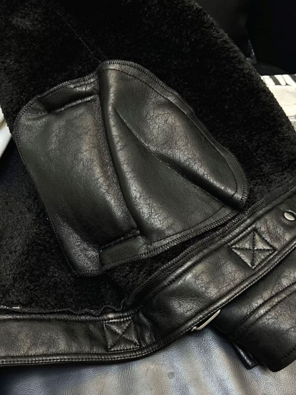 Мужская дубленка из эко-кожи с теплым воротником eco leather jacket  - Изображение 11
