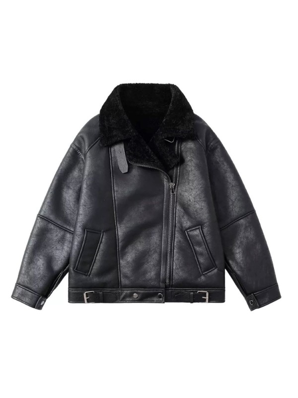 Мужская дубленка из эко-кожи с теплым воротником eco leather jacket  - Изображение 12