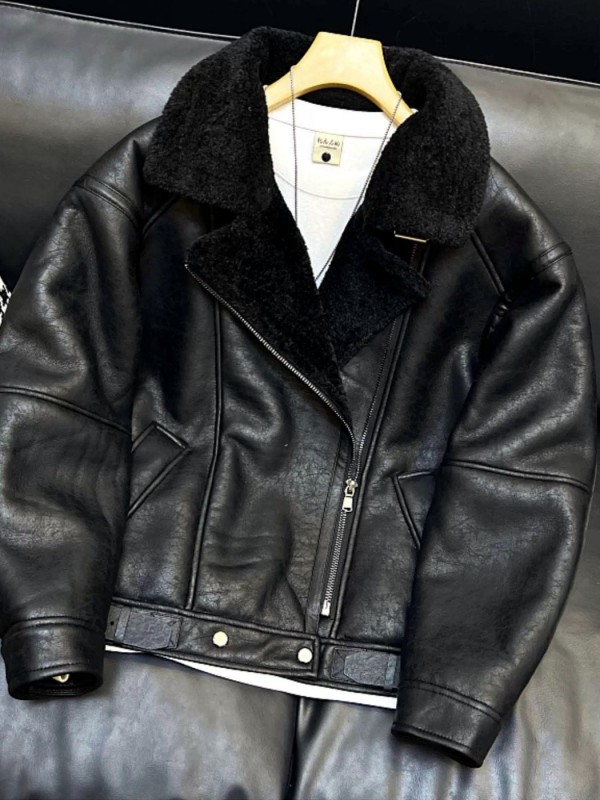 Мужская дубленка из эко-кожи с теплым воротником eco leather jacket  - Изображение 3