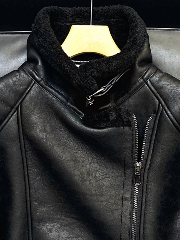 Мужская дубленка из эко-кожи с теплым воротником eco leather jacket  - Изображение 7