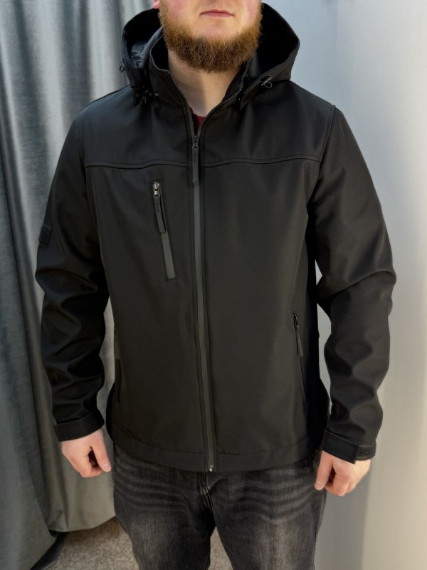 Мужская демисезонная куртка с отстегивающимся капюшоном chest pocket