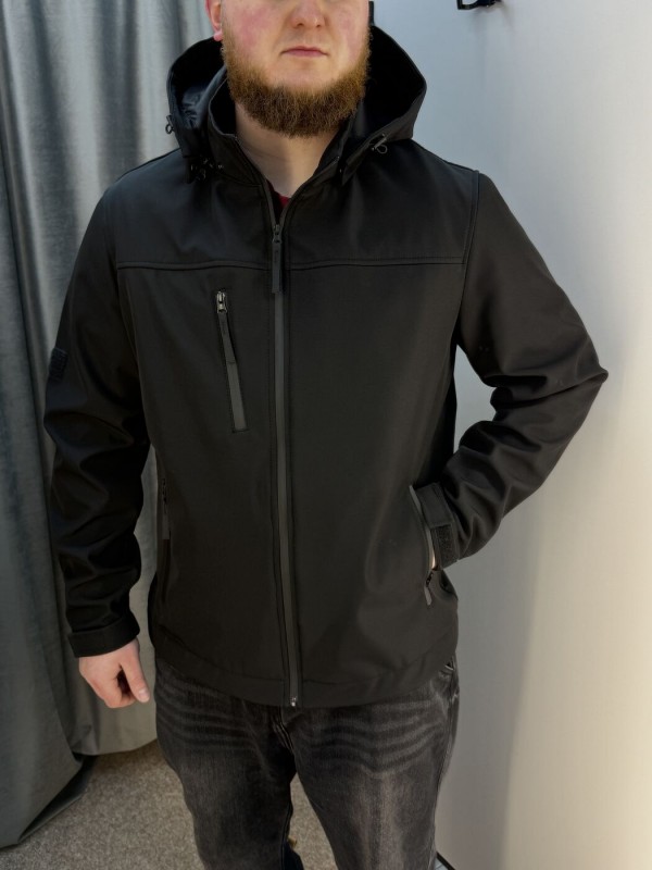 Мужская демисезонная куртка с отстегивающимся капюшоном chest pocket  - Изображение 2