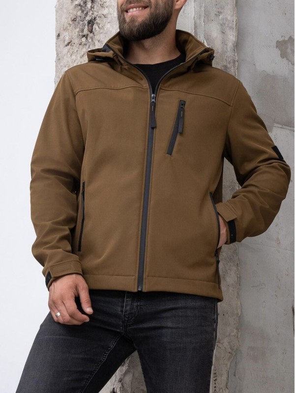 Мужская демисезонная куртка с отстегивающимся капюшоном chest pocket  - Изображение 4