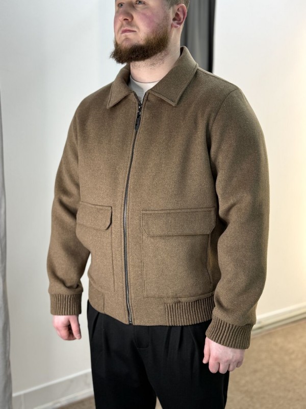 Классический мужской бомбер с воротником premium cashmere  - Изображение 1