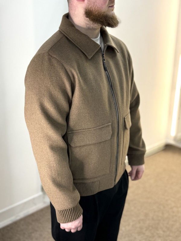 Классический мужской бомбер с воротником premium cashmere  - Изображение 2