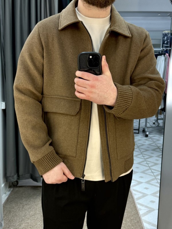 Классический мужской бомбер с воротником premium cashmere  - Изображение 5
