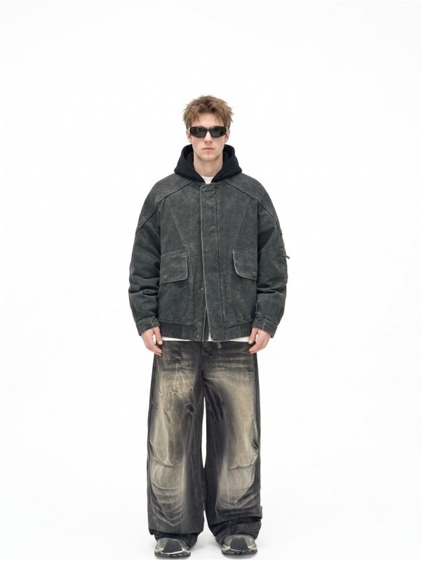 Чоловіча куртка з вінтажним ефектом washed denim