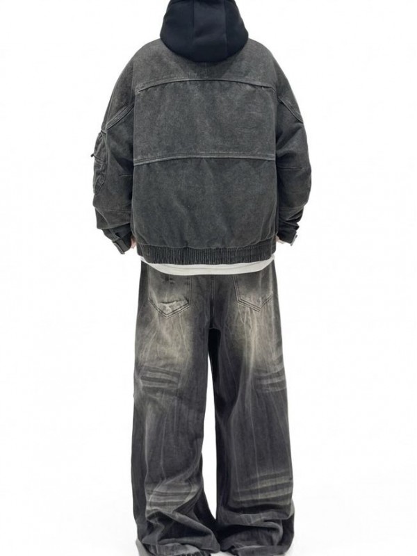 Чоловіча куртка з вінтажним ефектом washed denim  -  Зображення 1