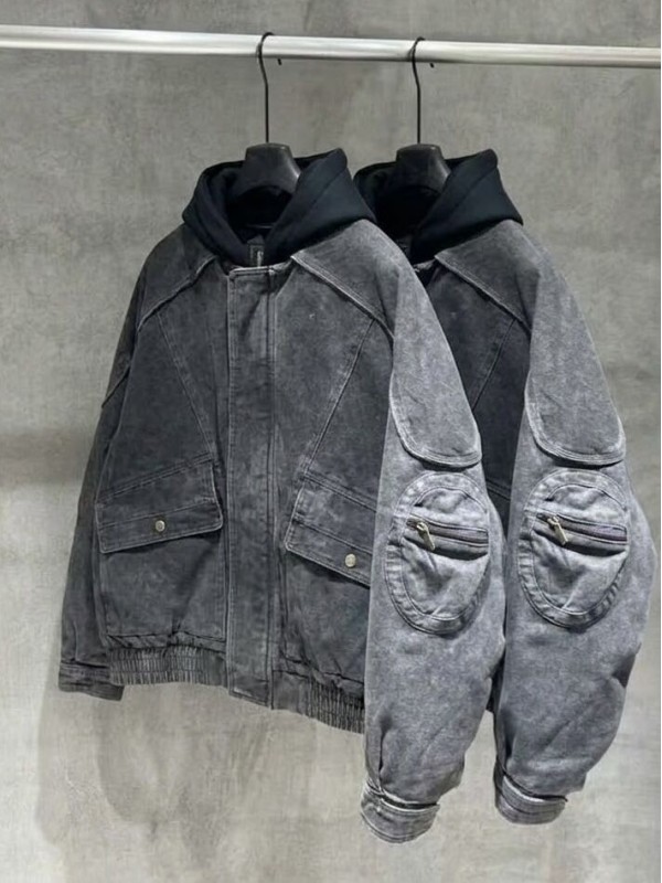 Чоловіча куртка з вінтажним ефектом washed denim  -  Зображення 3