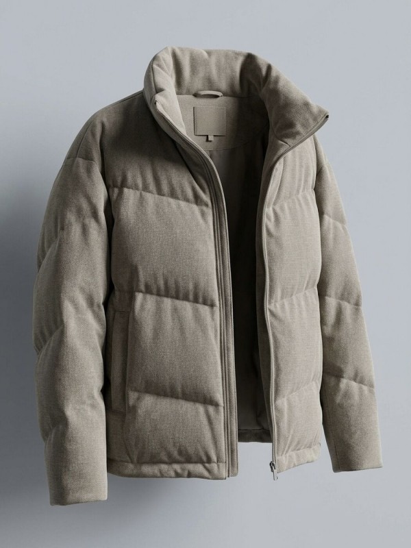 Чоловіча стьобана куртка на блискавці з горизонтальною стібкою insulated jacket  -  Зображення 1