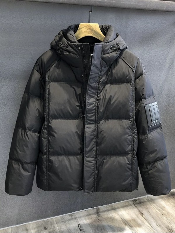Пуховик однотонный с капюшоном trendy-down