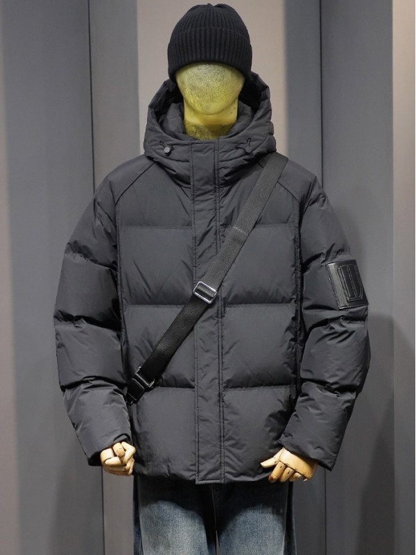 Пуховик однотонный с капюшоном trendy-down  - Изображение 9