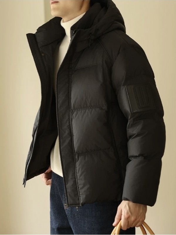 Пуховик однотонный с капюшоном trendy-down  - Изображение 3