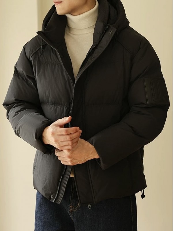 Пуховик однотонный с капюшоном trendy-down  - Изображение 4