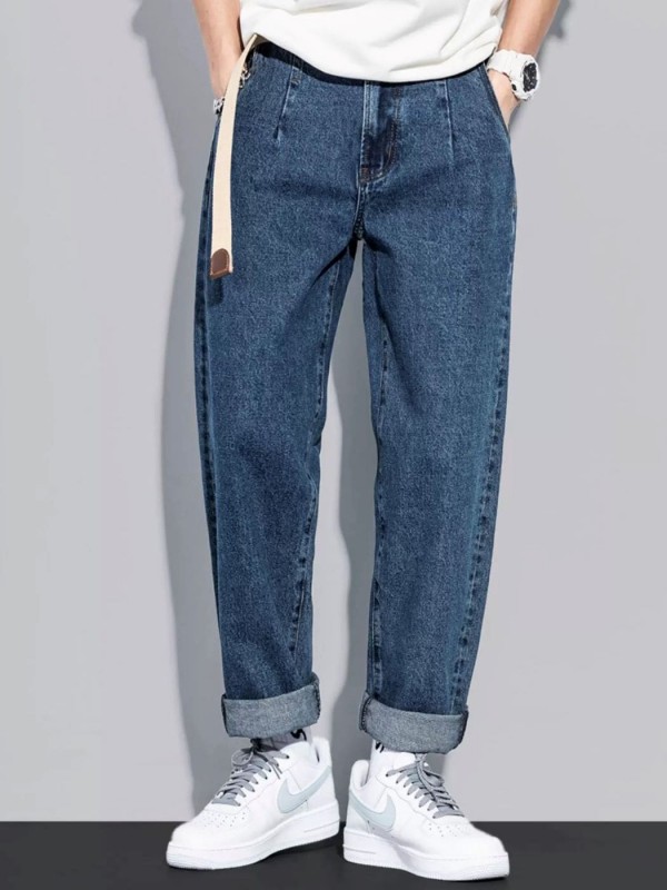 Мужские базовые прямые джинсы mom urban blue