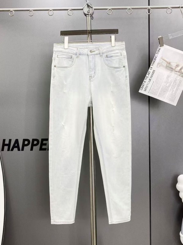 Чоловічі джинси slim з потертостями light blue ripped  -  Зображення 9