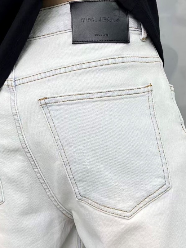 Чоловічі джинси slim з потертостями light blue ripped  -  Зображення 6