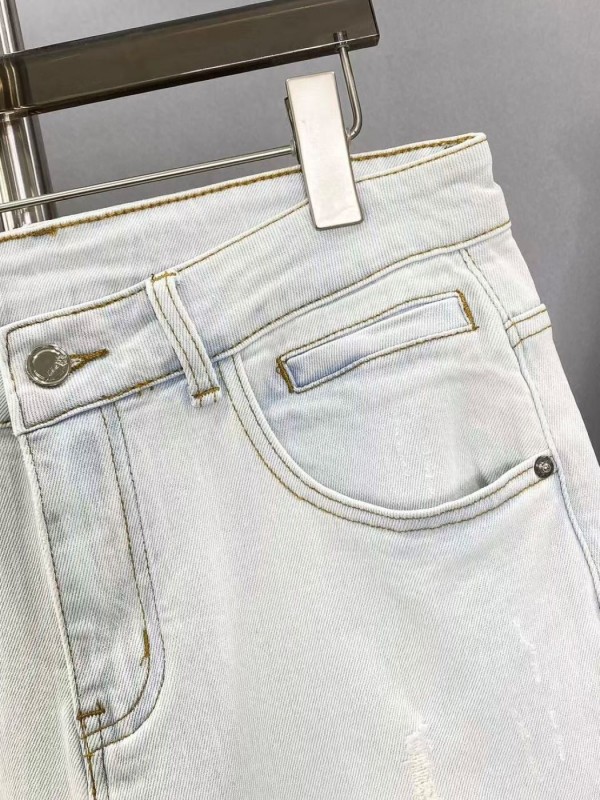 Чоловічі джинси slim з потертостями light blue ripped  -  Зображення 7