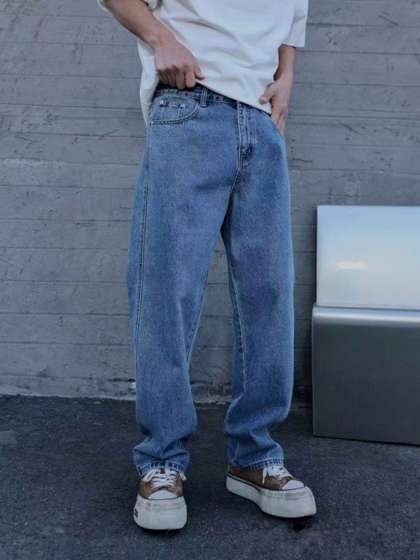 Мужские классические синие джинсы свободного кроя blue baggy