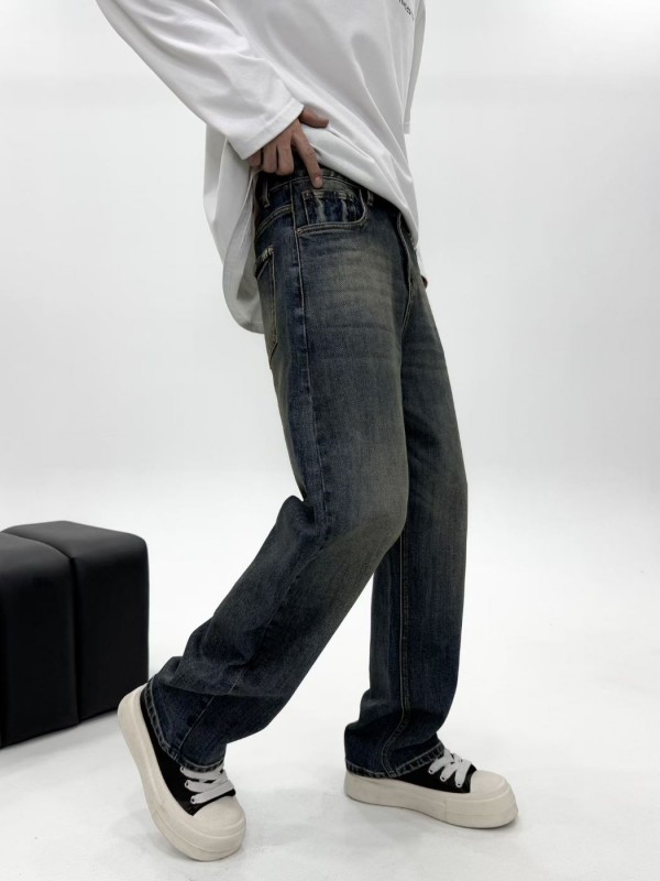 Мужские джинсы багги свободного кроя с винтажным эффектом vintage line  - Изображение 2