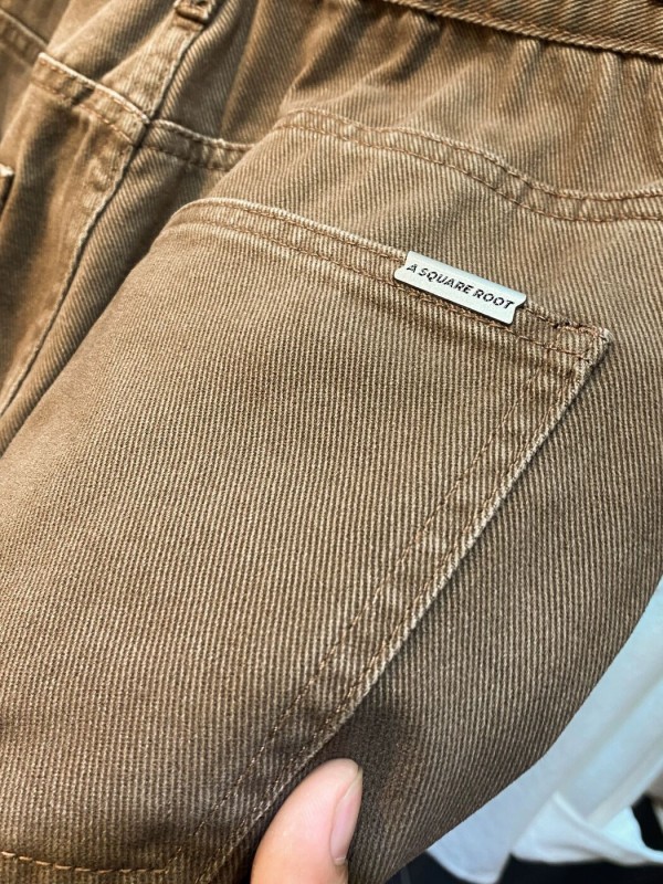 Чоловічі джинси широкого крою в коричневому кольорі cotton jeans  -  Зображення 3
